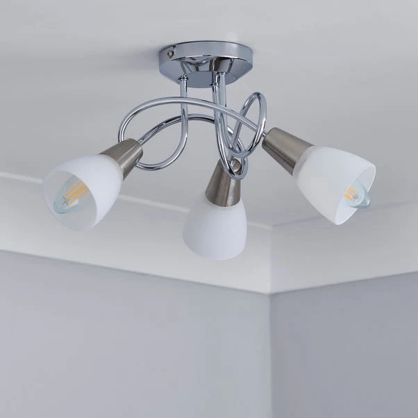 Dunelm Smithson 3 Light Chrome Ceiling Fitting 2 Dunelm Smithson 3 Light Chrome Ceiling Fitting - Image 2