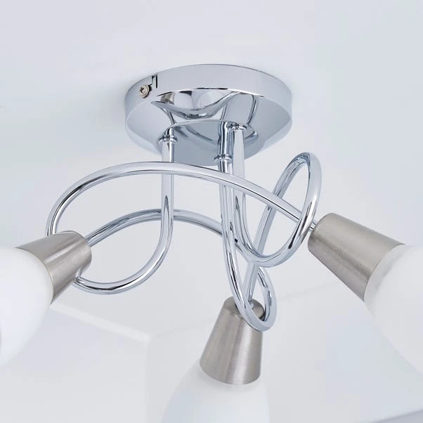 Dunelm Smithson 3 Light Chrome Ceiling Fitting 4 Dunelm Smithson 3 Light Chrome Ceiling Fitting - Image 4