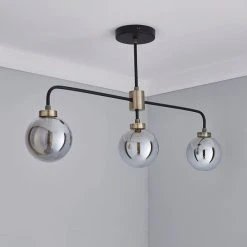 Alternative view of Dunelm Tanner 3 Light Black Bar Ceiling Fitting