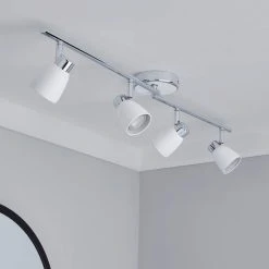 Alternative view of Masterlite Alto 4 Light Matt White Spotlight Bar
