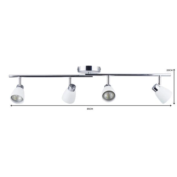 Masterlite Alto 4 Light Matt White Spotlight Bar 6 Masterlite Alto 4 Light Matt White Spotlight Bar - Image 6