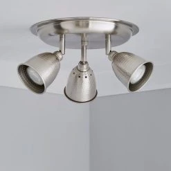 Alternative view of Masterlite Filbert 3 Light Hammered Chrome Spotlight