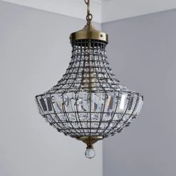 Alternative view of Dunelm Knightsbridge Crystal Antique Brass Chandelier