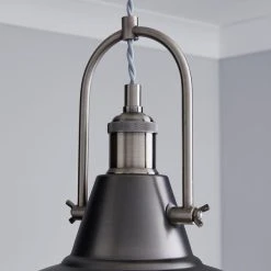 Dunelm Lucas Industrial 1 Light Pendant Pewter Ceiling Fitting -Lava Lamp Shop 1000084135 alt02