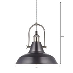 Dunelm Lucas Industrial 1 Light Pendant Pewter Ceiling Fitting -Lava Lamp Shop 1000084135 alt06