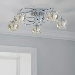 Alternative view of Dunelm Seychelles 5 Light Chrome Ceiling Fitting