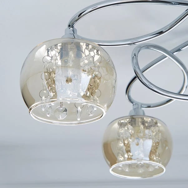 Dunelm Seychelles 5 Light Chrome Ceiling Fitting 3 Dunelm Seychelles 5 Light Chrome Ceiling Fitting - Image 3