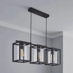 Alternative view of Dunelm London Industrial 3 Light Bronze Diner Ceiling Fitting