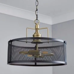 Alternative view of Dunelm Kalix 2 Light Mesh Black Gold Ceiling Fitting
