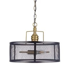 Dunelm Kalix 2 Light Mesh Black Gold Ceiling Fitting -Lava Lamp Shop 1000111870 alt05