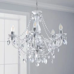Alternative view of Dunelm Marie Therese 5 Light Integrated LED Chrome Chandelier