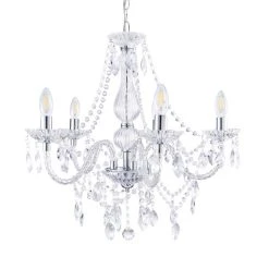 Dunelm Marie Therese 5 Light Integrated LED Chrome Chandelier -Lava Lamp Shop 1000111924 alt05