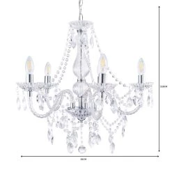 Dunelm Marie Therese 5 Light Integrated LED Chrome Chandelier -Lava Lamp Shop 1000111924 alt06