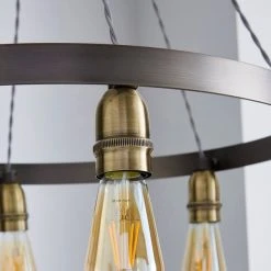 Dunelm Marsden Industrial 6 Light Hoop Antique Brass Ceiling Fitting 8 Dunelm Marsden Industrial 6 Light Hoop Antique Brass Ceiling Fitting -Lava Lamp Shop 1000111933 alt02
