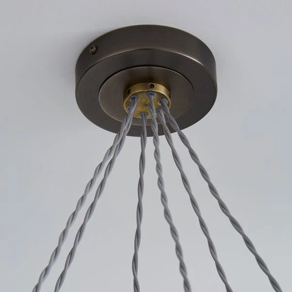 Dunelm Marsden Industrial 6 Light Hoop Antique Brass Ceiling Fitting 4 Dunelm Marsden Industrial 6 Light Hoop Antique Brass Ceiling Fitting - Image 4