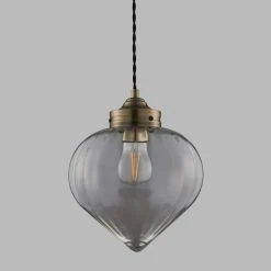 Dunelm Rio Voyager 1 Light Pendant Ribbed Glass Ceiling Fitting -Lava Lamp Shop 1000112039 alt04