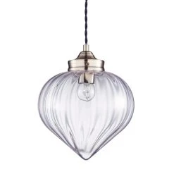 Dunelm Rio Voyager 1 Light Pendant Ribbed Glass Ceiling Fitting -Lava Lamp Shop 1000112039 alt05
