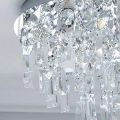 Dunelm Bel Air 3 Light Glass Bathroom Flush Ceiling Fitting -Lava Lamp Shop 1000119702 alt02