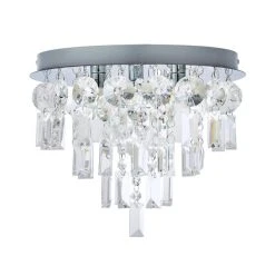 Dunelm Bel Air 3 Light Glass Bathroom Flush Ceiling Fitting -Lava Lamp Shop 1000119702 alt05