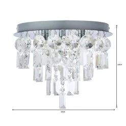 Dunelm Bel Air 3 Light Glass Bathroom Flush Ceiling Fitting -Lava Lamp Shop 1000119702 alt06