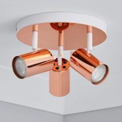 Alternative view of Dunelm Carter 3 Light Copper Spotlight