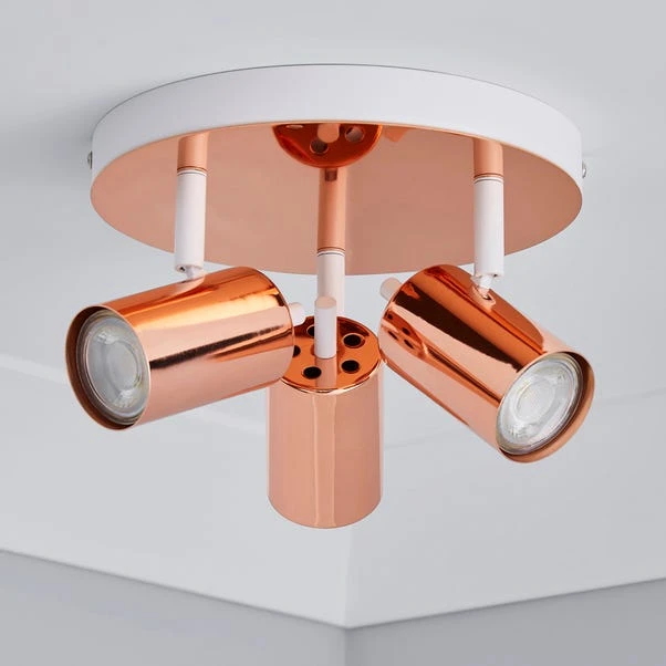 Dunelm Carter 3 Light Copper Spotlight 2 Dunelm Carter 3 Light Copper Spotlight - Image 2