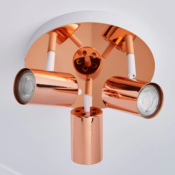 Dunelm Carter 3 Light Copper Spotlight 4 Dunelm Carter 3 Light Copper Spotlight - Image 4