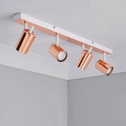 Alternative view of Dunelm Carter 4 Light Copper Spotlight