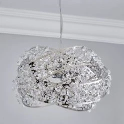 Alternative view of Dunelm Jaimee 3 Light Crystal Chrome Ceiling Fitting