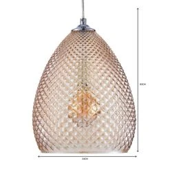 Dunelm Kareli 1 Light Pendant Champagne Ceiling Fitting -Lava Lamp Shop 1000119901 alt06