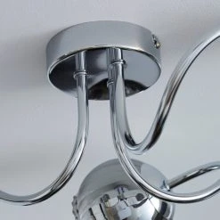 Dunelm Arta 3 Light Semi-Flush Chrome Ceiling Fitting -Lava Lamp Shop 1000137346 alt03