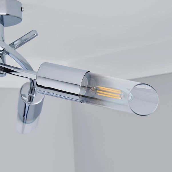 Dunelm Corvus 3 Light Chrome Semi-Flush Ceiling Fitting 3 Dunelm Corvus 3 Light Chrome Semi-Flush Ceiling Fitting - Image 3