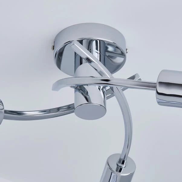 Dunelm Corvus 3 Light Chrome Semi-Flush Ceiling Fitting 4 Dunelm Corvus 3 Light Chrome Semi-Flush Ceiling Fitting - Image 4