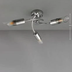 Dunelm Corvus 3 Light Chrome Semi-Flush Ceiling Fitting 10 Dunelm Corvus 3 Light Chrome Semi-Flush Ceiling Fitting -Lava Lamp Shop 1000137353 alt04