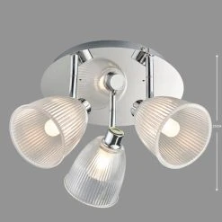 Dunelm Bremont 3 Light Ribbed Glass Bathroom Spotlight -Lava Lamp Shop 1000137363 alt04