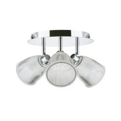 Dunelm Bremont 3 Light Ribbed Glass Bathroom Spotlight -Lava Lamp Shop 1000137363 alt05