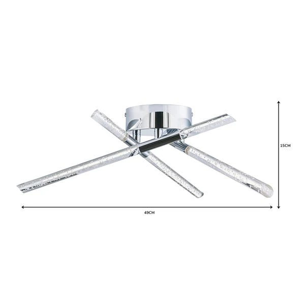 Dunelm Tassani 6 Light Integrated LED Bubble Acrylic Ceiling Fitting 6 Dunelm Tassani 6 Light Integrated LED Bubble Acrylic Ceiling Fitting - Image 6