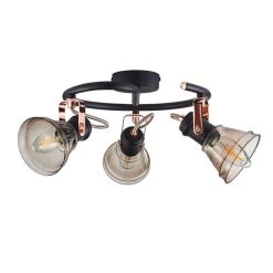 Dunelm Milas 3 Light Black Industrial Semi-Flush Ceiling Fitting -Lava Lamp Shop 1000139082 alt05