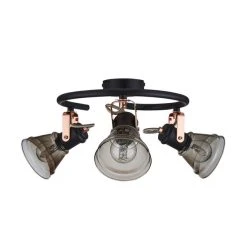 Dunelm Milas 3 Light Black Industrial Semi-Flush Ceiling Fitting -Lava Lamp Shop 1000139082 alt06