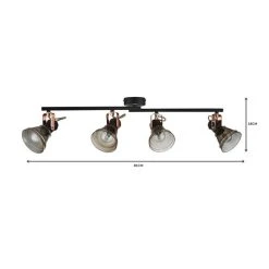 Dunelm Milas 4 Light Black Industrial Spotlight Bar -Lava Lamp Shop 1000139083 alt06