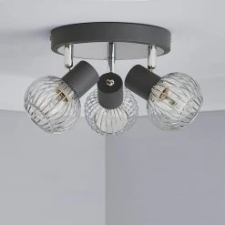 Dunelm Mattia 3 Light Wire Cage Matt Grey Spotlight 7 Dunelm Mattia 3 Light Wire Cage Matt Grey Spotlight -Lava Lamp Shop 1000139084 alt01