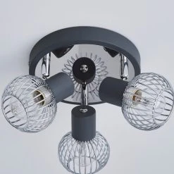 Dunelm Mattia 3 Light Wire Cage Matt Grey Spotlight 9 Dunelm Mattia 3 Light Wire Cage Matt Grey Spotlight -Lava Lamp Shop 1000139084 alt03