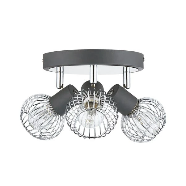 Dunelm Mattia 3 Light Wire Cage Matt Grey Spotlight 5 Dunelm Mattia 3 Light Wire Cage Matt Grey Spotlight - Image 5
