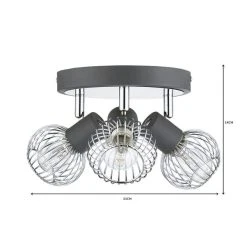 Dunelm Mattia 3 Light Wire Cage Matt Grey Spotlight 11 Dunelm Mattia 3 Light Wire Cage Matt Grey Spotlight -Lava Lamp Shop 1000139084 alt06