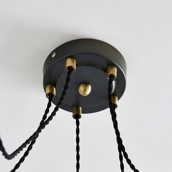 Dunelm Logan 5 Light Spider Antique Brass Industrial Cluster Flex Fitting 3 Dunelm Logan 5 Light Spider Antique Brass Industrial Cluster Flex Fitting - Image 3