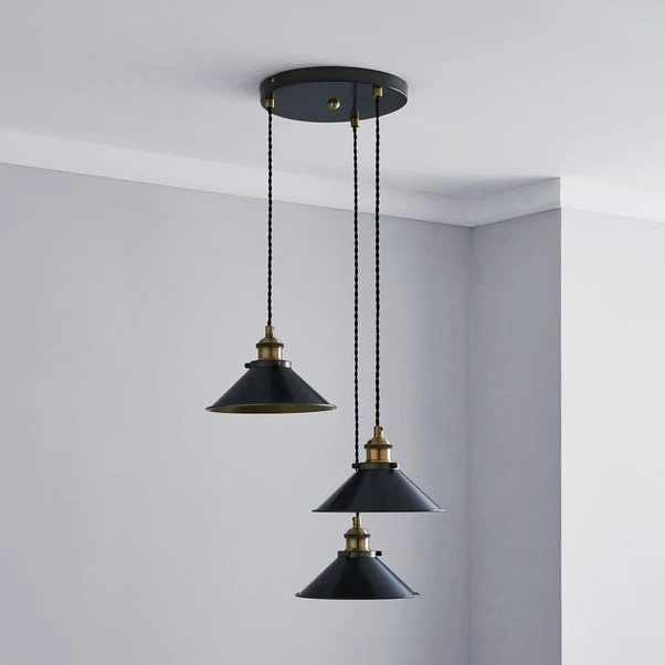 Dunelm Logan 3 Light Grey Industrial Cluster Ceiling Fitting 2 Dunelm Logan 3 Light Grey Industrial Cluster Ceiling Fitting - Image 2
