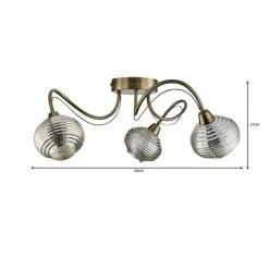 Dunelm Temossi 3 Light Mercury Glass Semi-Flush Ceiling Fitting 11 Dunelm Temossi 3 Light Mercury Glass Semi-Flush Ceiling Fitting -Lava Lamp Shop 1000139113 alt06
