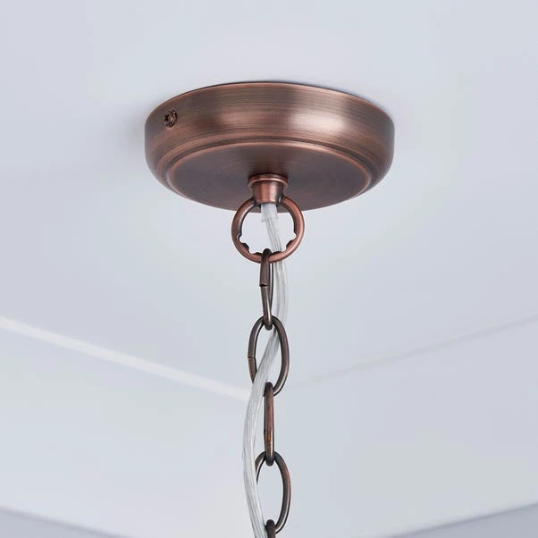 Dunelm Salino Globe 3 Light Antique Copper Chandelier 4 Dunelm Salino Globe 3 Light Antique Copper Chandelier - Image 4