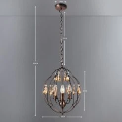 Dunelm Salino Globe 3 Light Antique Copper Chandelier 10 Dunelm Salino Globe 3 Light Antique Copper Chandelier -Lava Lamp Shop 1000139119 alt04