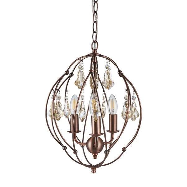 Dunelm Salino Globe 3 Light Antique Copper Chandelier 6 Dunelm Salino Globe 3 Light Antique Copper Chandelier - Image 6
